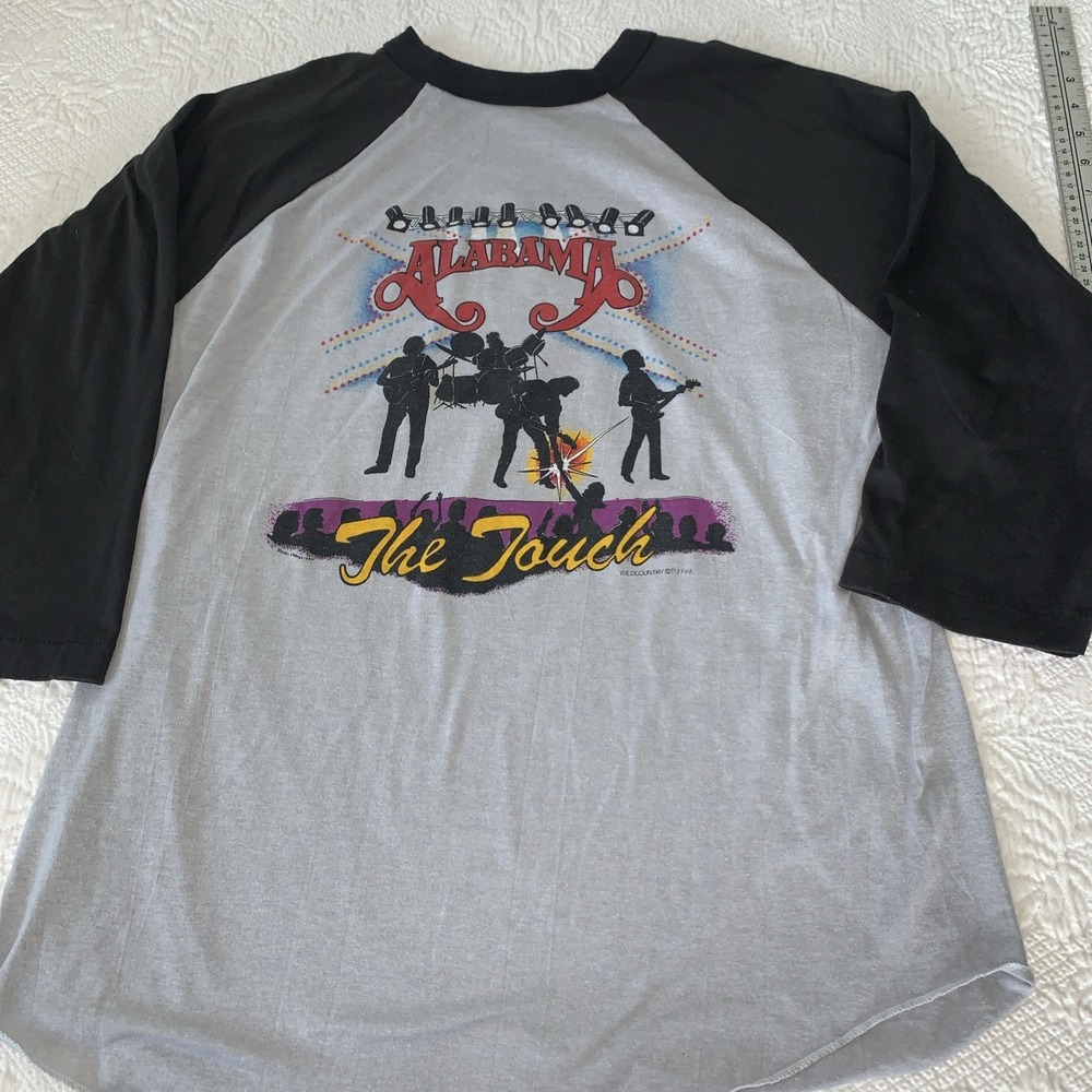 Vintage 80s Alabama The Touch Concert Tour Raglan 3/4 Sleeve Shirt Size XL
